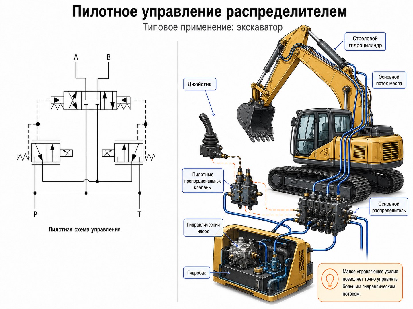 Рис. 3. Три типовых применения пропорциональных клапанов: распределитель