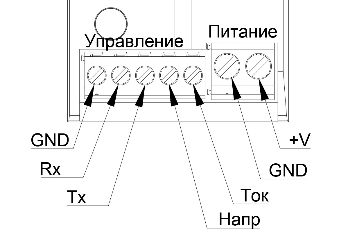 Рис. 1. Типовая схема подключения драйвера пропорционального клапана