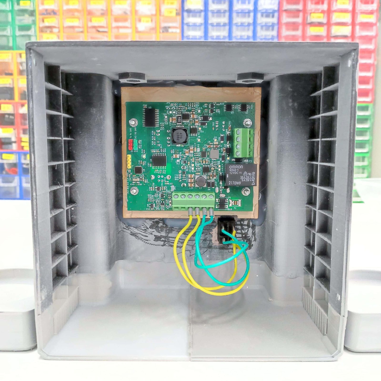 Flow-battery control board installed inside the enclosure