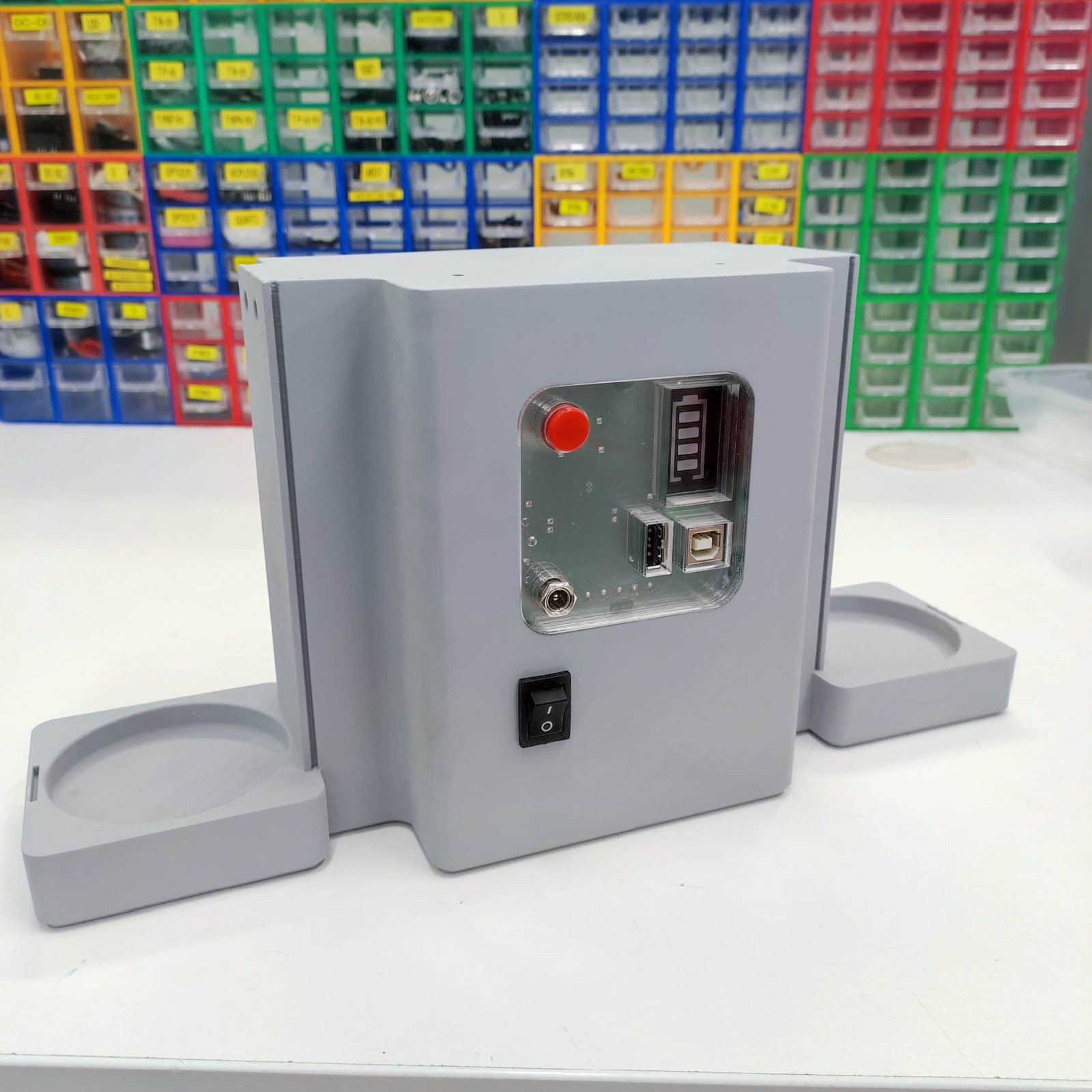 External view of the experimental laboratory flow-battery setup
