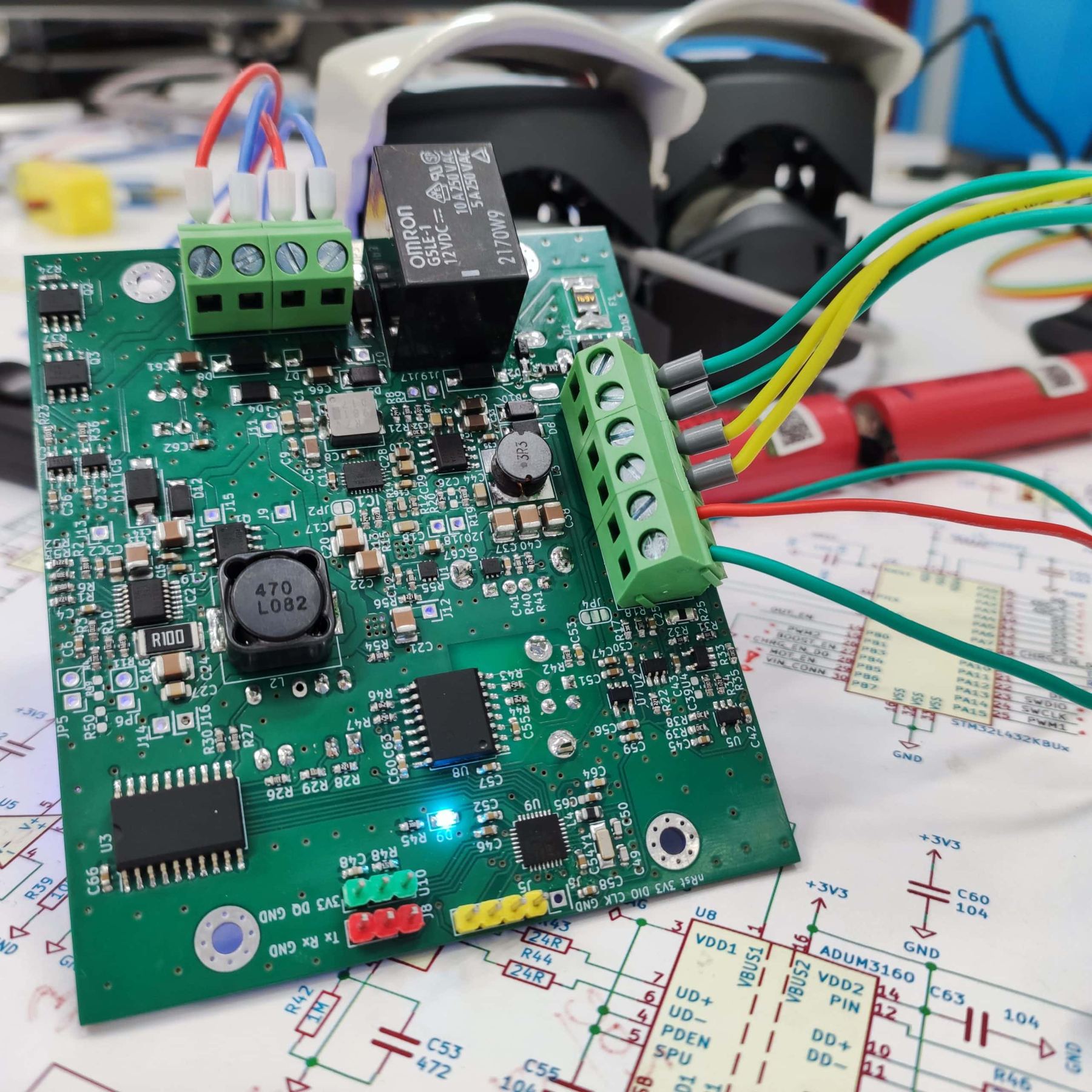 Control board for a small flow battery