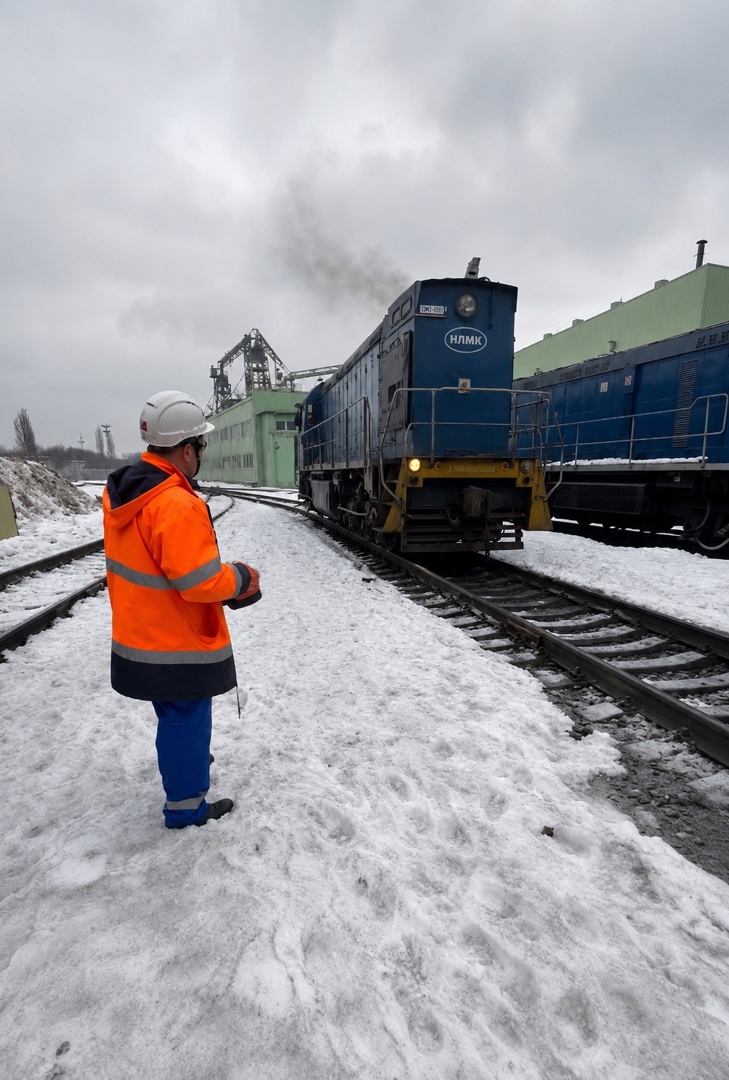 Testing the locomotive remote-control console in the depot